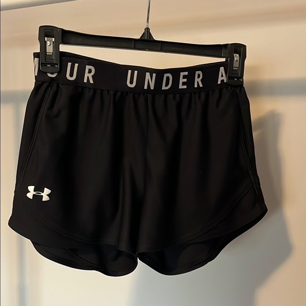 Under Armour Black Athletic Shorts with Elastic Waistband